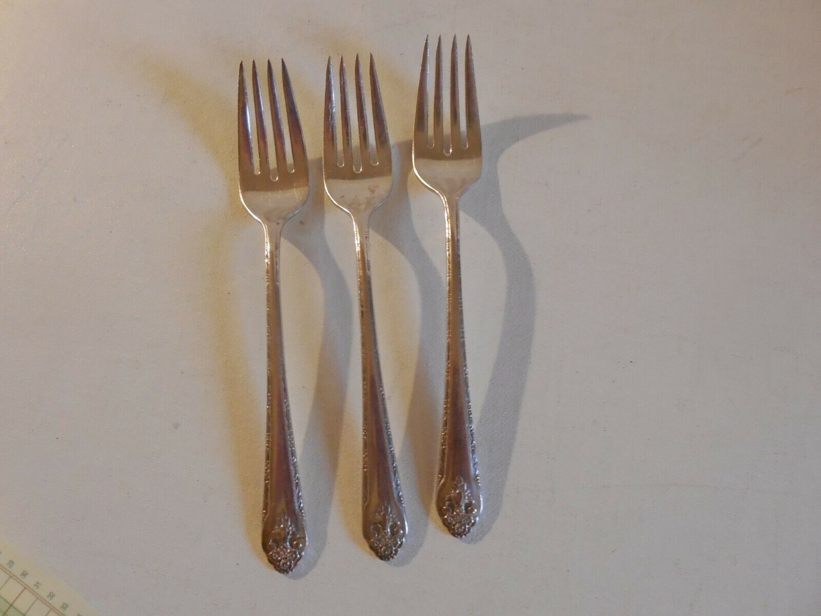 Holmes &amp; Edwards Lovely Lady Silverplate:  3 Salad Forks - $7.38