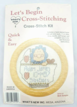 Cross Stitch Kit Boy Birth Sampler Let&#39;s Begin 074112 Quick Easy What&#39;s New Inc - £11.30 GBP
