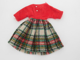 Vintage 1960&#39;s Ideal Tammy Tagged Plaid Dress Wool &amp; Corduroy - £12.05 GBP