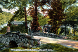 Stone Bridge Stamford Connecticut Laddins Rock Farm Postcard CT 1910 - $6.28