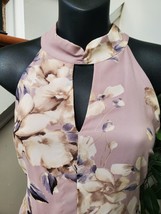 Sienna Sky Women Beige Floral Polyester Halter Neck Sleeveless Long Maxi Dress M - £22.31 GBP