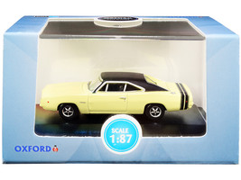 1968 Dodge Charger Light Yellow with Black Top and Black Stripes 1/87 (HO) Scale - £18.85 GBP