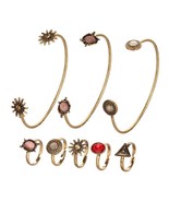 17KM Vintage Sun Flower Jewelry Sets For Woman Open Cuff Bangles Adjusta... - £10.52 GBP