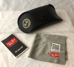 Ray-Ban Sunglasses Leather Case with Booklet and Cleaning Cloth - B00R6X36GE - $9.99