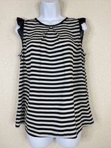 Nicole By Nicole Miller Womens Size M Blk/Wht Striped Blouse Sleeveless - £5.79 GBP