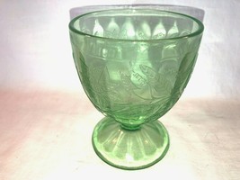 Green Floral Depression Glass Candy Bottom Mint - £11.25 GBP