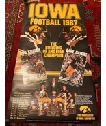 VTG IOWA HAWKEYES 1987-88 FOOTBALL BASKETBALL DOUBLE SIDED POSTER - £31.12 GBP