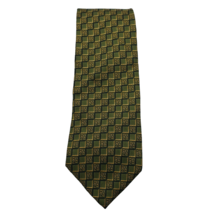 Brooks Brothers Makers Necktie Tie Olive Year 2000 Y2K Millennium Print 58&quot;x3.6&quot; - £6.00 GBP