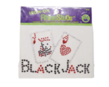 Dritz Iron-On Rhinestuds Applique - New - Black Jack Cards - $0.99