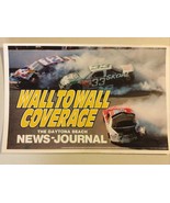 Vintage NASCAR ACTION WALL TO WALL  1991 Photo Poster Daytona Beach News... - $26.81 CAD