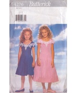 BUTTERICK PATTERN 4276 SIZES 12 &amp; 14 GIRL&#39;S DRESS IN 2 VARIATIONS UNCUT - £2.35 GBP