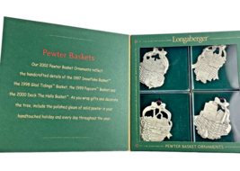 Longaberger Pewter Basket Ornaments 2002 Set of 4 - £30.31 GBP