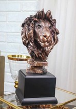 King Of The Jungle African Lion Pride Bust Bronze Electroplated Figurine... - $50.99