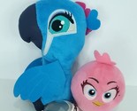 2014 Angry Birds Rio Jewel Plush Stuffed Animal Blue w/ Pink Hatchling 7&quot; - £17.12 GBP