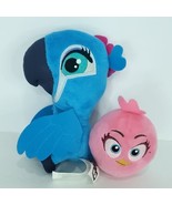 2014 Angry Birds Rio Jewel Plush Stuffed Animal Blue w/ Pink Hatchling 7&quot; - £17.44 GBP