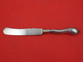 Art Nouveau German .800 Silver Dinner Knife Wave Handle with SP Blade 10 5/8&quot; - £86.53 GBP