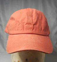 Baseball Hat Cap Orange 100% Cotton Adjustable Strap Washed Look Blank - £3.80 GBP