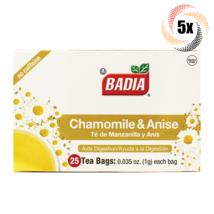 5x Boxes Badia Chamomile & Anise Tea | 25 Bags Per Box | Té de Manzanilla y Anís - $24.15