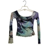 Princess Polly Great Delusions Off Shoulder Long Sleeve Top Size 2 Sheer... - $17.77