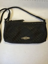 Elliott Luca Black Woven Leather Small Shoulder Bag. - £31.15 GBP
