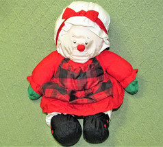 Nylon Mrs. Santa Claus Plush 10&quot; Vintage Department 56 Christmas Stuffed Animal - £17.65 GBP