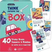 Travel Game Think Outside The Box 40 Puzzles to Solve on a Road Trip Travel Game - £18.68 GBP