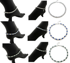 Women&#39;s Fashion 5mm or 6mm 10&quot; Tennis Chain Anklet Ankle Bracelet  - £10.39 GBP