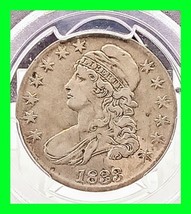 Early 1833 PCGS Certified VF35 Capped Bust Half Dollar - Rated R5 - VERY... - £467.24 GBP