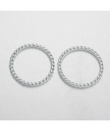 40 Ring Charms Shiny Silver Linking Rings Textured Pendants Large Rings ... - $3.90
