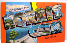 Greetings From Norris Dam Tennessee Large Big Letter Postcard Unused Linen Kropp - £9.15 GBP