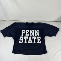 Vintage Champion Penn State Cropped Football Mesh Jersey L (read)Navy Wh... - $49.49