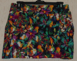 Excellent Womens D.F.A. New York Bright Floral Print Pull On Skort Size 14 - £24.42 GBP