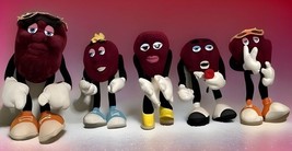 Lot Of 5 Vintage 1987/88 California Raisins Applause Bendable Plush Figures 8&amp;5” - $25.20