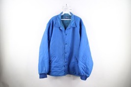 Vtg 70s Streetwear Mens 2XL Distressed Fleece Lined Satin Coaches Coach Jacket - £46.53 GBP