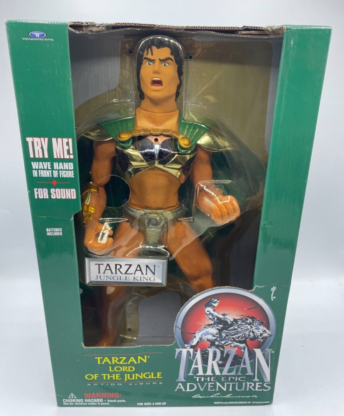 Rare Green Box Variant Tarzan The Epic Adventures 15" Action Figure Trendmasters - $104.49