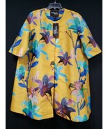 Rara Avis By Iris Apfel Yellow Blue Floral Print Oversized Jacket Coat X... - €201,35 EUR