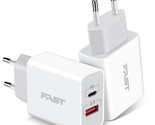 European Travel Plug Adapter, 2-Pack 20W Dual Port Usb C Wall Charger Ty... - $29.99