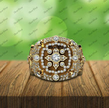 Vintage 2.50 Ct Diamond Men&#39;s Engagement Pinky Ring 14K Yellow Gold Finish - £111.74 GBP
