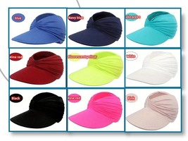Sun Visor Stretchy Hat Choice Color UV Protect Brim Beach Summer Travel ... - $10.99