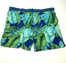 Vintage Chaps Ralph Lauren Swim Trunks Shorts Mens XL Leave Floral Green... - $18.69