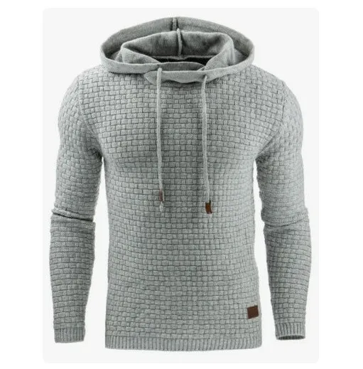  Spring and Autumn Europe and America new men&#39;s jacquard hoodie long sleeve hood - £127.27 GBP