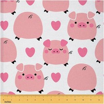 Kawaii Piggy Haven - Waterproof Pink Pig Fabric for DIY Uph - $41.57