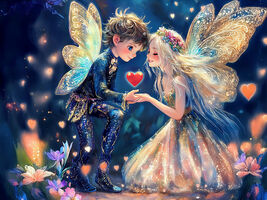  VALENTINE Fantasy &amp; Fairy Love Clip Art 100 JPG Digital Download Bundle... - $2.99