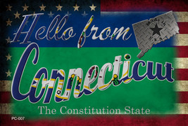 Hello From Connecticut Novelty Metal Postcard - £12.74 GBP