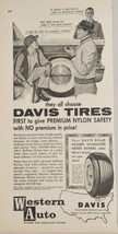1957 Print Ad Davis Premium Nylon Tires Western Auto Stores Salesman Customer - £12.33 GBP