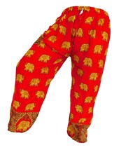 FZH111 elephant red Casual trousers cotton Flexsize S-L pant - $17.99