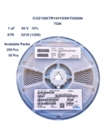 C3216X7R1H105KT000N TDK Ceramic Capacitor SMD 1uF 50V X7R 3216 1206 10% - £3.13 GBP+