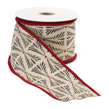 Rustic Holiday Pine Ribbon 4&quot; x 5 yds. - $968.40 MXN