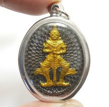 Thao Wessuwan Asura Wealthy King Rahu Om Jun Thai Blessed Amulet Magic Locket - £42.88 GBP