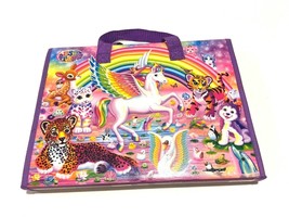 Lisa Frank Tri Fold Keeper Folder Art Stickers Puzzle Unicorn Tikkani Retro Case - $48.39